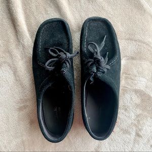 Clarks Wallabee Black Suede Shoes